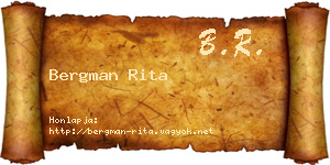 Bergman Rita névjegykártya